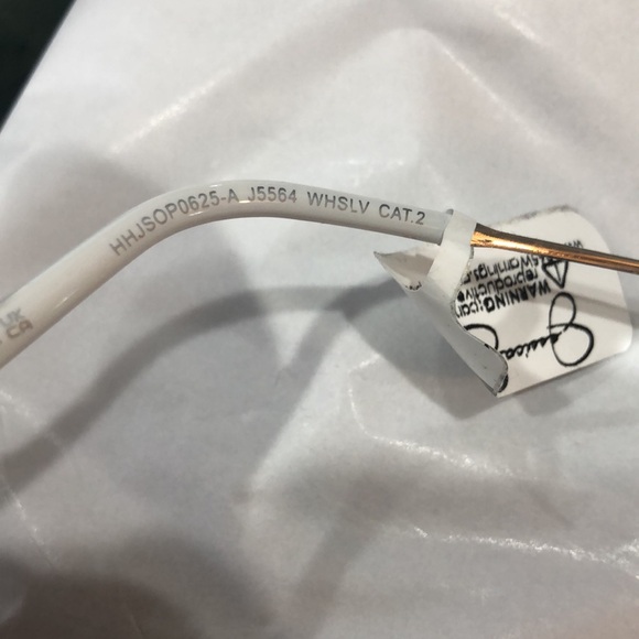 Jessica Simpson j5564 white silver wire frame brow bar smoke lens sunglasses new